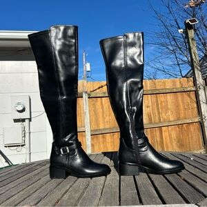 DV Dolce Vita Elyse Over-The-Knee Buckle Block Heel Boot Size 6